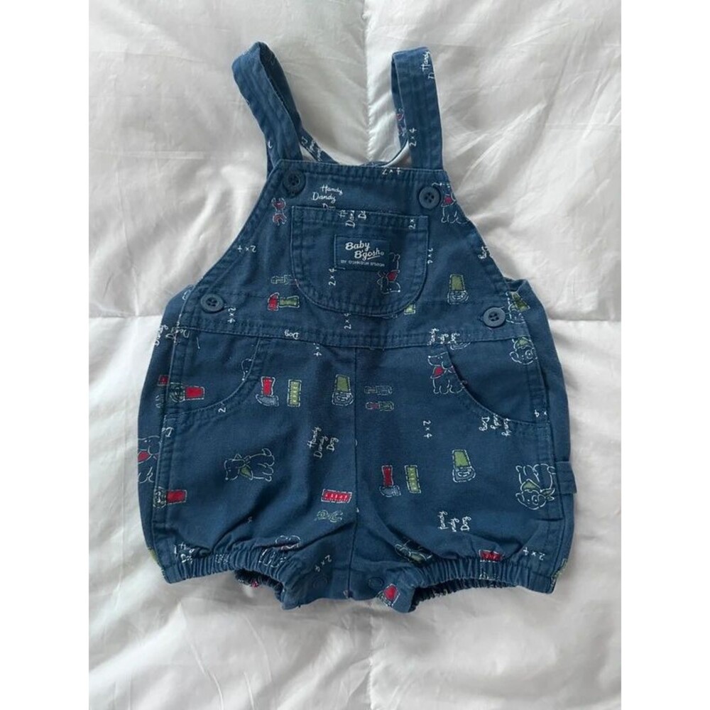 Vintage OshKosh Baby B'Gosh "Handy Dandy Dog" Shortalls Overalls 3-6M